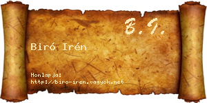 Biró Irén névjegykártya